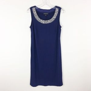 Scarlett | Navy Sliver Neckline Dress - E91